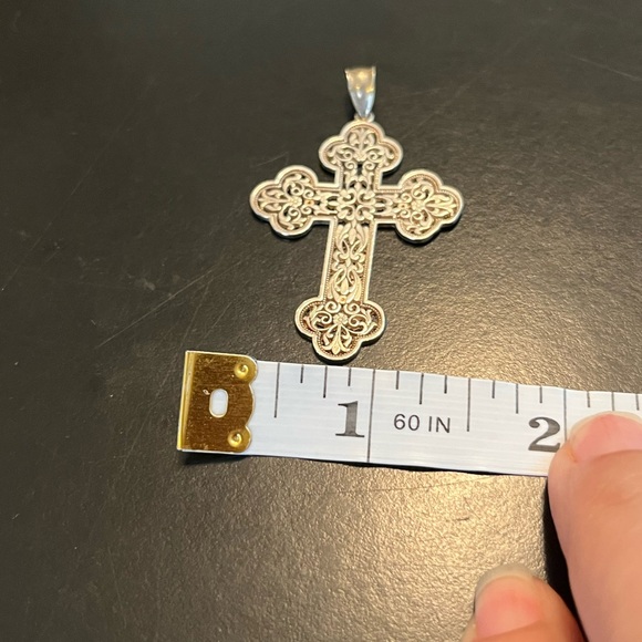 Sterling Silver Christian Greek Orthodox Filigree Cross - Picture 5 of 8